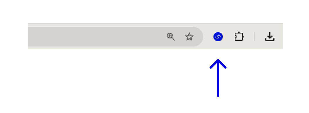 Croissant Chrome extension icon in the address bar in the eligible state.